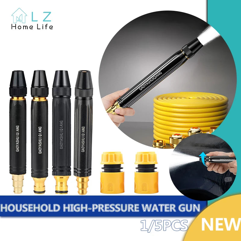 Household High-Pressure Water Gun Car Wash Water Car Wash Nozzle Diamond Water Watering Pipe Car Wash Gun Cleaning Tools