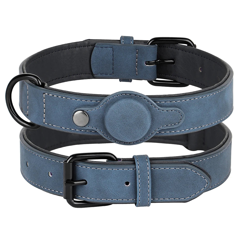 GPS Tracker Dog Collar PU Leather Dog Collars Anti-lost Pet Pug Chihuahua Necklace Adjustable for Small Medium Large Dogs