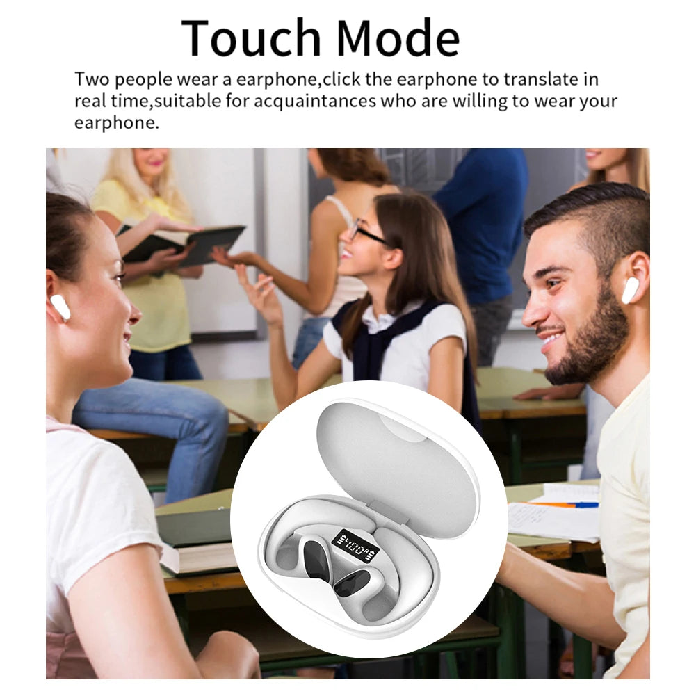 Wireless Translator Earbuds Real-time 144 Language Bluetooth 5.1 Translator Device HIFI TWS Voice Translation Headset for Travel