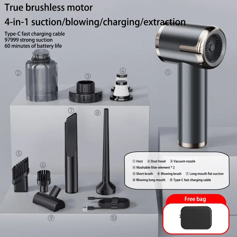 Xiaomi MIJIA 4 in 1 Car Vacuum Cleaner 2990000pa Powerful Handheld Clean Machine Wireless Portable Vacuum Clean Home Appliance