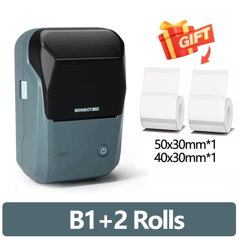Mini Label Thermal Printer Niimbot B1 Portable Self-Adhesive Printer For Stickers Round Labels Rolls UV Tag Bluetooth Printer