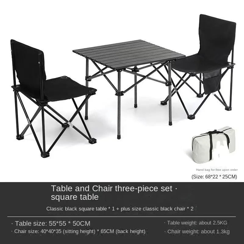 Outdoor Tables With Chairs Aluminum Alloy Portable Folding Cable Light Leisure Egg Roll Table Camping Picnic Vehicle Car Mobile