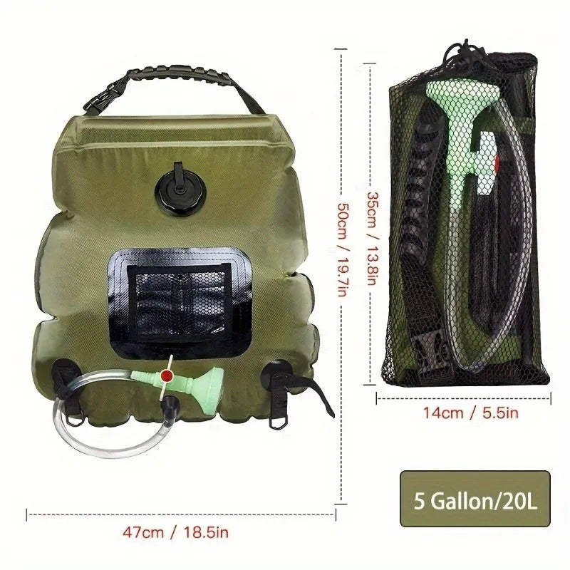 20L Shower Bag Solar Heated Water Storage Bag Suitable For Outdoor Travel Mountain Climbing And Hiking Beach Picnics and Picnics