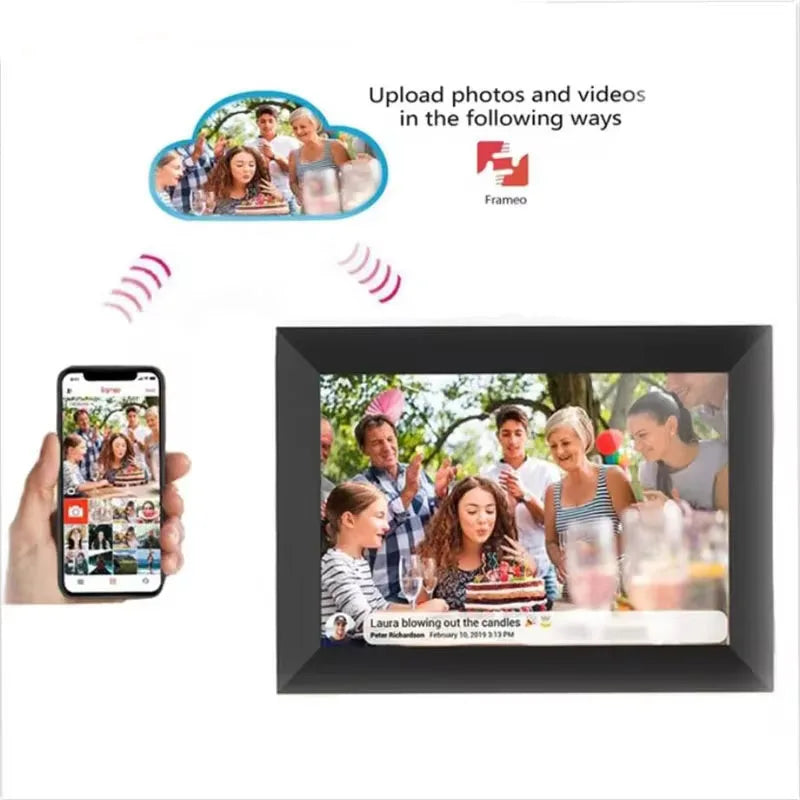 Frameo 10.1 Inch WiFi Digital Picture Frame 1280x800 HD IPS Touch Screen Digital Photo Frame Electronic 32GB Memory Auto-Rotate
