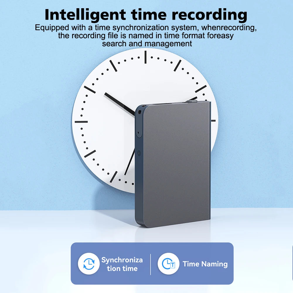 AI Intelligent Activated Digital Voice Recorder Sound Dictaphone Transcribe Summarize Language Translation Call Audio Recording