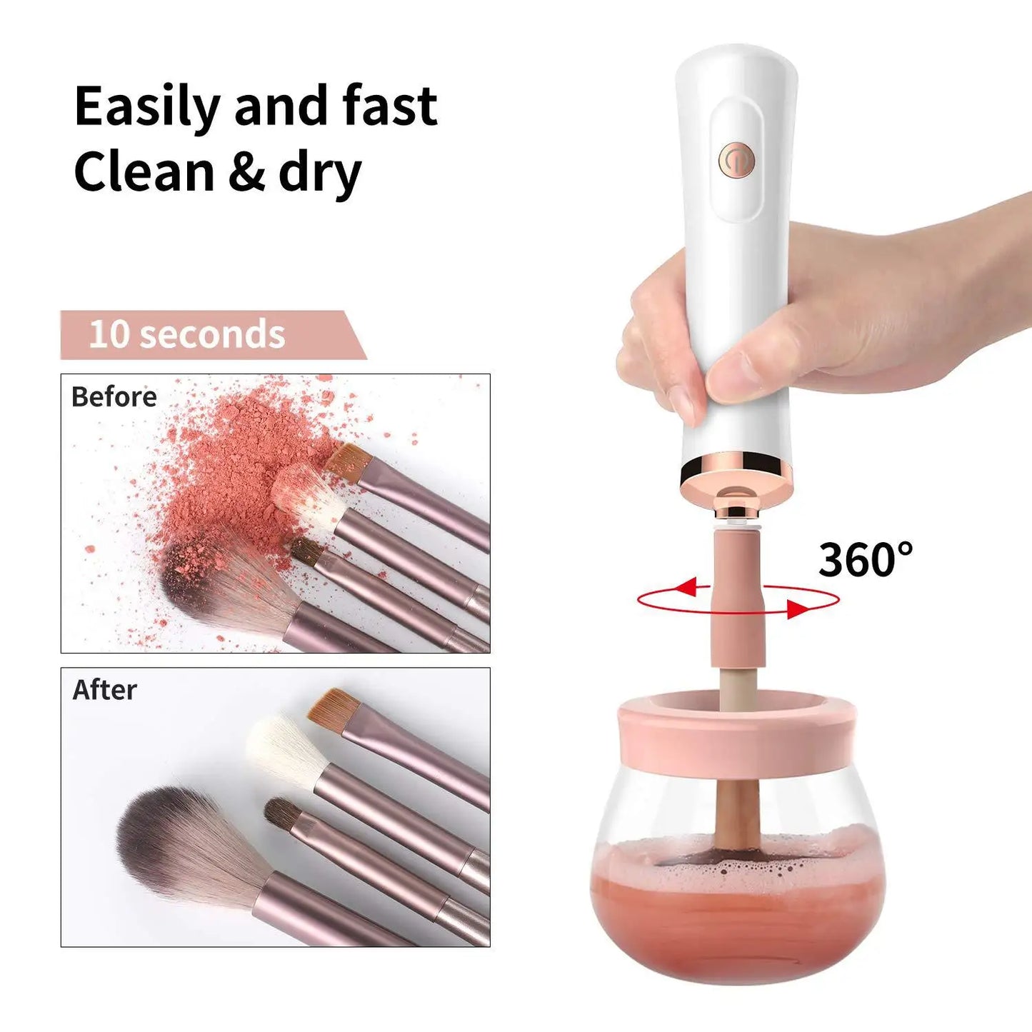 Professional 1PC Black/pink Electric Makeup Brush Cleaner Fast Washing Drying Make up Brushes Cleaning Makeup Brush Tools