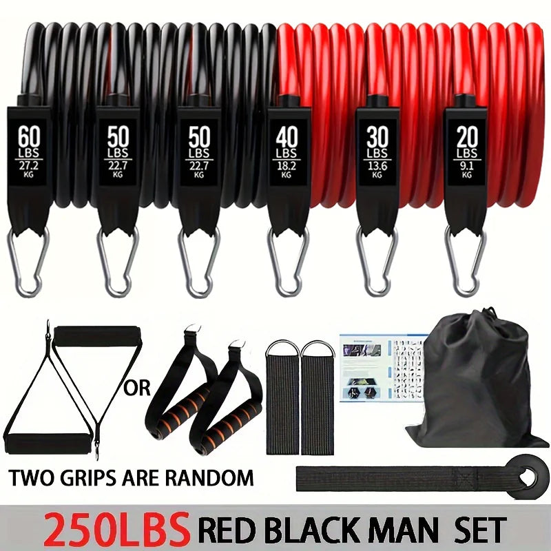 Multi Functional Resistance Exercise Set, Tension Rope, Fitness Tension Belt, Elastic Rope, and Portable Fitness Equipment