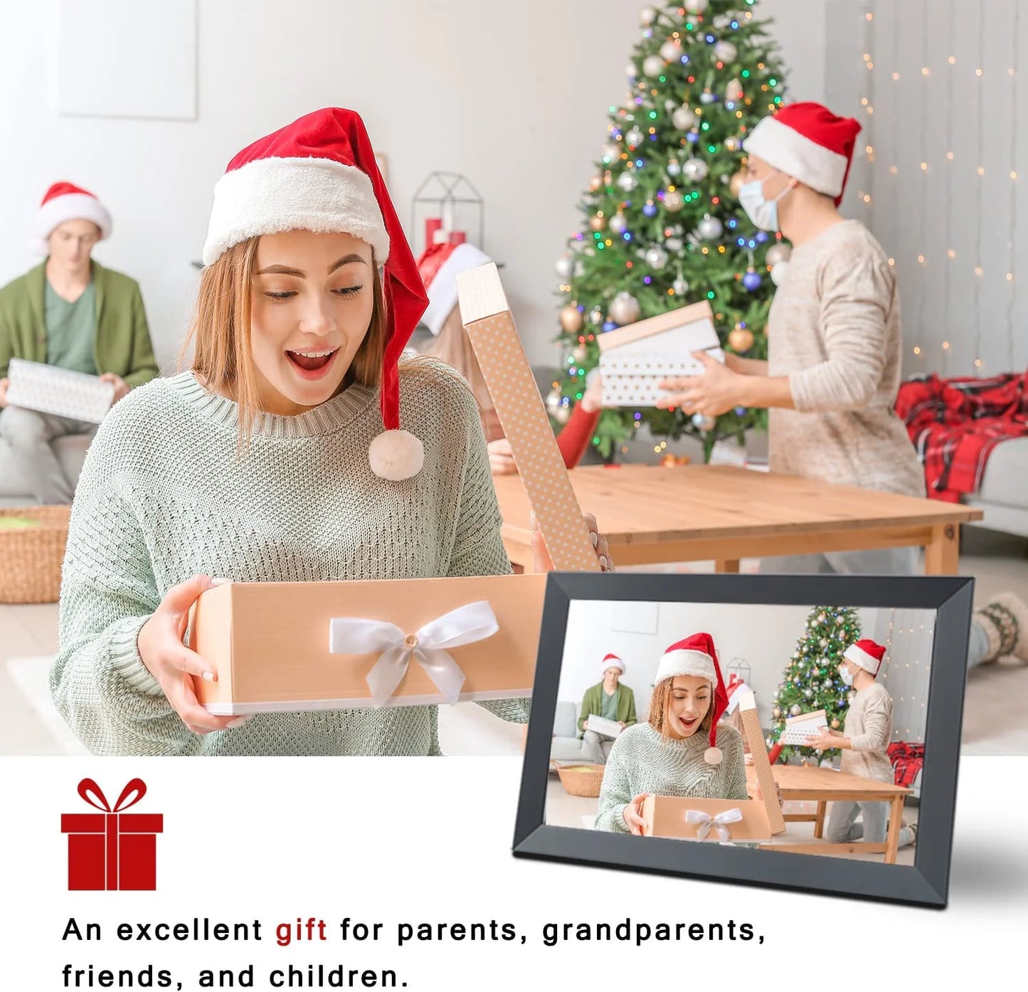 Digital Frame 10.1 Inch Uhale Frameo Digital Photo Frame WiFi 32GB/64GB Large Storage1280 x 800 HD IPS Touch Screen Auto-Rotate