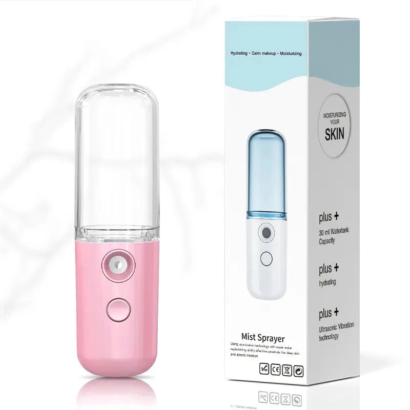 50ML Enlarged Water Tank Mini Humidifier Portable Cool Mist Maker Facial Steamer Nano Facial Sprayer For Face Care