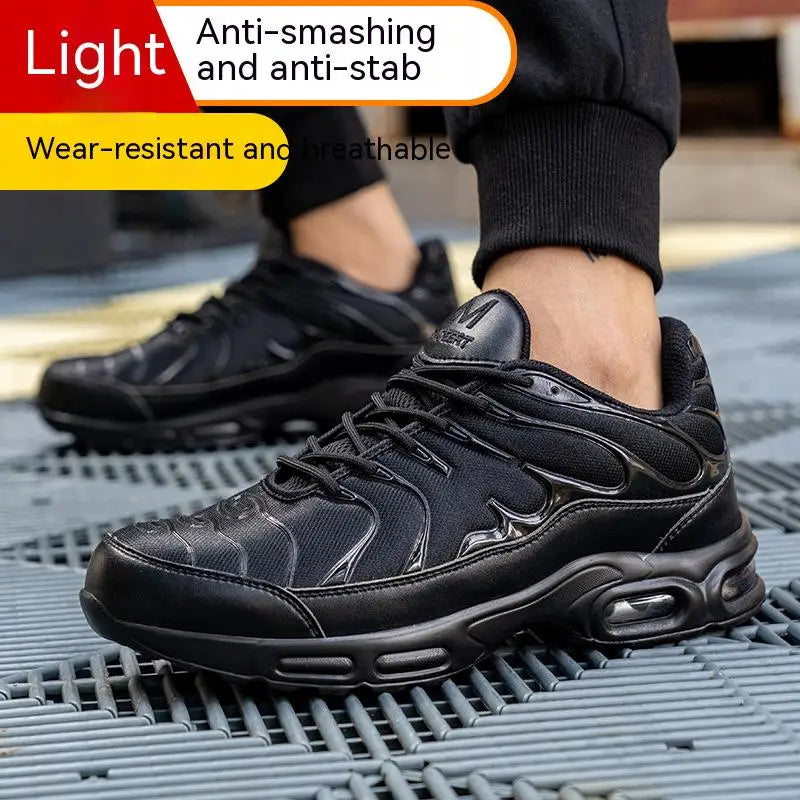 New Men Safety Shoes Steel Toe Sneaker Sport Air Cushion Reflective Work Safety Boots Man Puncture Proof Work Shoes Anti-smash