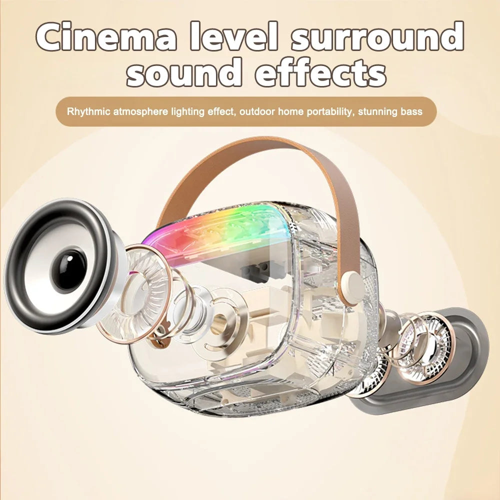 Portable Home Microphone And audio All-in-one Singing Karaoke With 2Mic Wireless Bluetooth Handheld Speaker Children's Gifts 