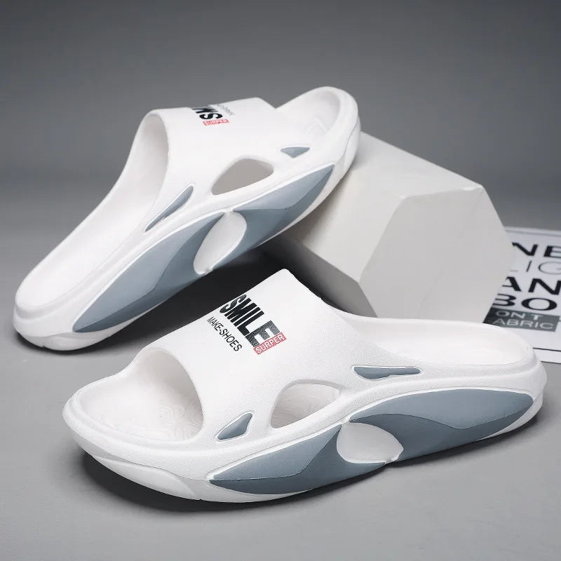Shevalues New Fashion Men Slippers Summer 2023 Outdoor Beach Slipper Soft Wear-resistant Trendy Slides Home Comfort Flip Flops