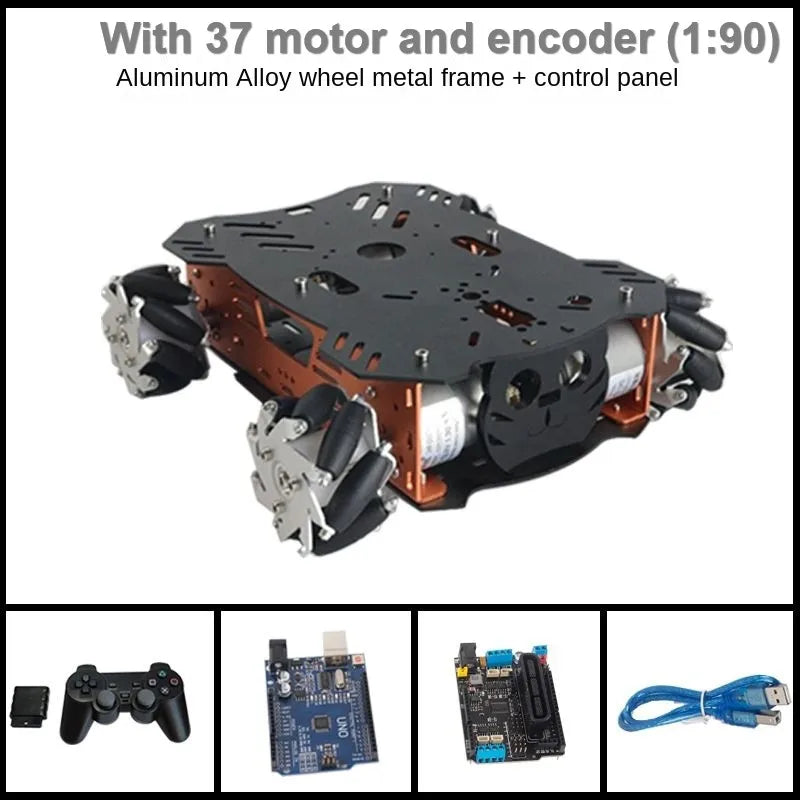 10-25Kg Load RC Tank Metal Mecanum Wheel Robot Car for Arduino Robot DIY Kit with 12V Encoder Motor Ps2 UNO Programmable Robot