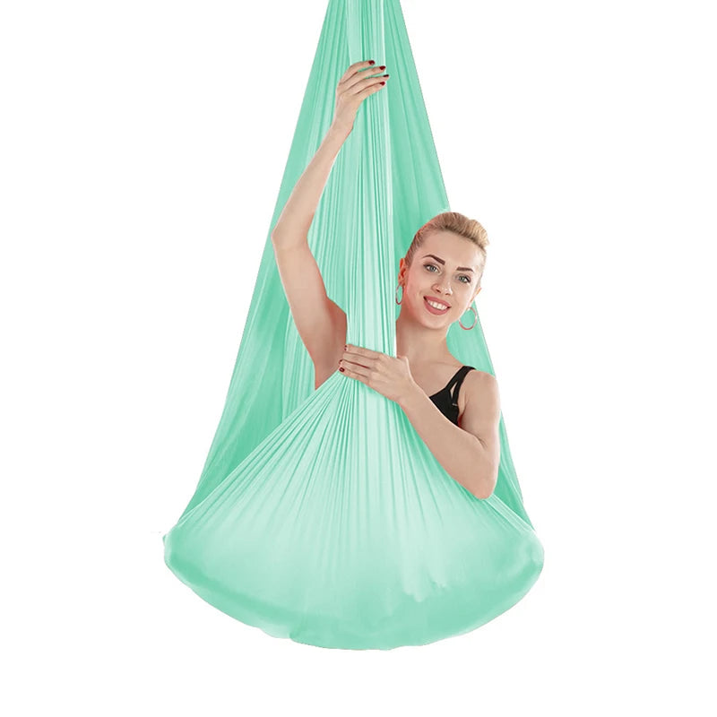 4/5/6/7m Aerial Yoga Hammock Elastic Silk Yoga Flying Swing for Anti-Gravity Body Building Pilates Infoor Outdoor Fitness