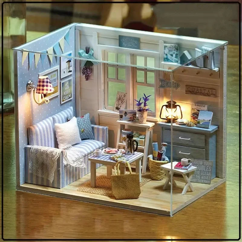 Diy Dollhouse Kit Diy Housedollhouse Miniature Furniture Mini House Children's Toy Gift Diy Dollhouse Wooden Toys for Girls