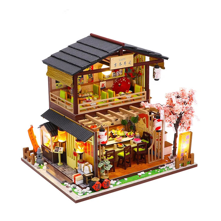 Doll House Miniature Furniture Diy Wood Dollhouse Miniatures Children Toys Girl Birthday Gifts Diorama Christmas Toy Gift