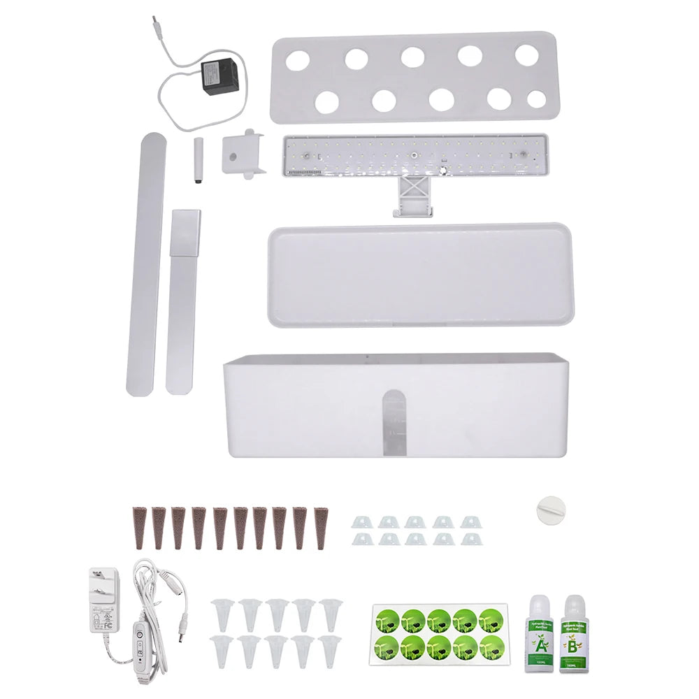 Garden Hydroponics Growing System Indoor Herb Garden Kit Automatic Timing LED Grow Lights Smart Water Pump for Home Flower Pots