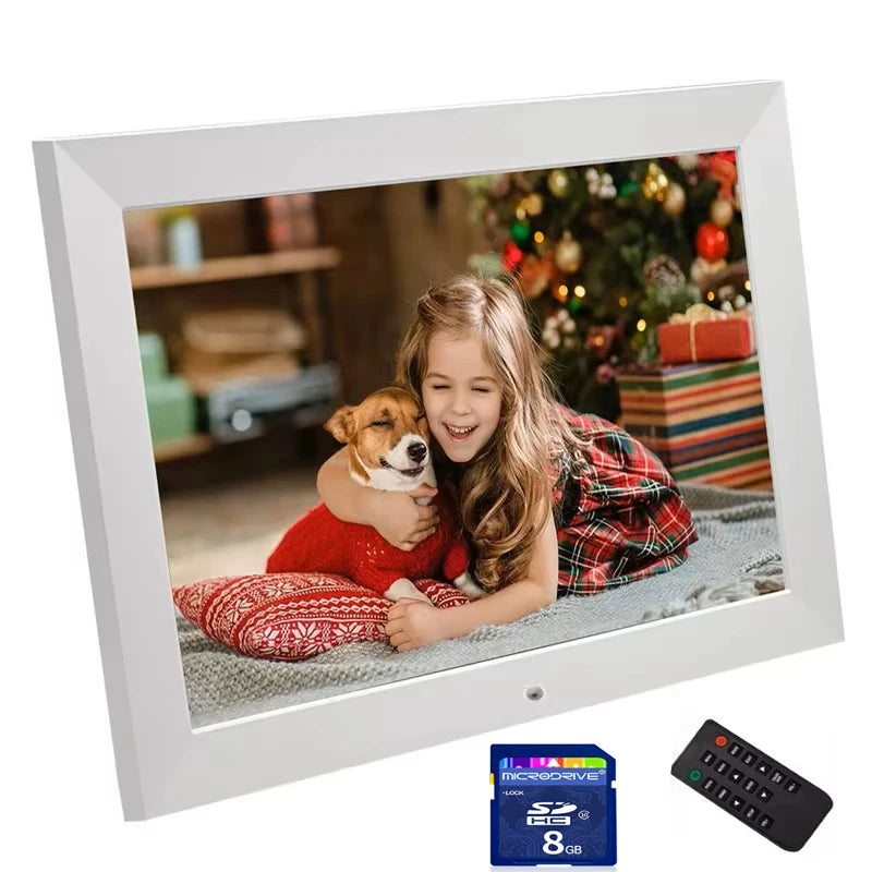 10"Digital Picture Photo Frame IPS Full-View Screen Photo Album 1280*800 Clock Calendar Video Player good gift