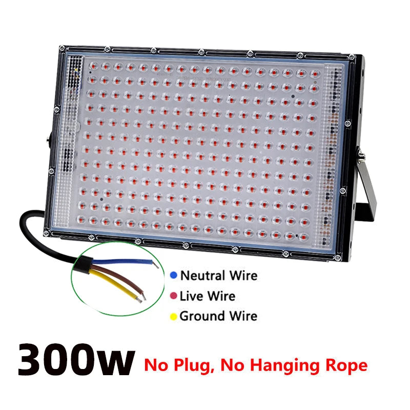 Full Spectrum LED Plant Grow Light AC220V 50/100/200/300W with switch for greenhouse hydroponic plants flower seeds growth light