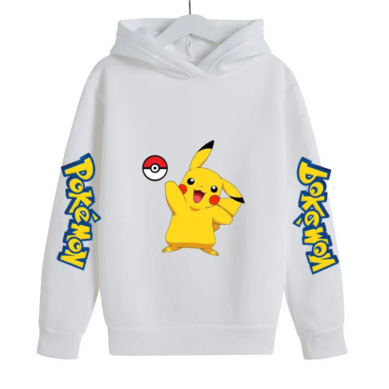 2024 Pokémon Pikachu Hoodies Sportwear Outdoor Sports Hooded Sports Shirt Casual Street Sweater Boys and Girls Birthday Gift