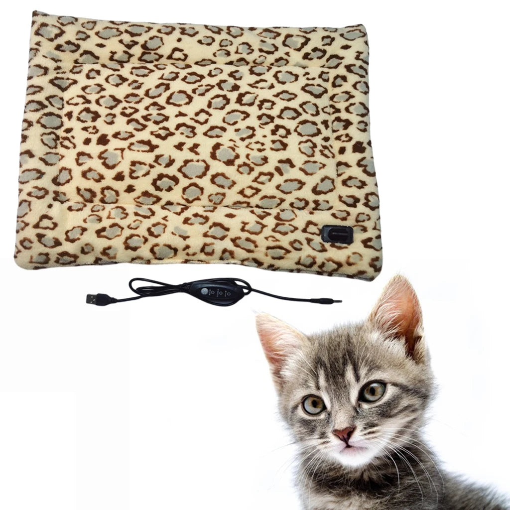 Waterproof Pet Heating Pad Heated Mat Blanket Electric Soft Adjustable Temperature Plush for Dogs Cat Indoor E Outdoor Puppy