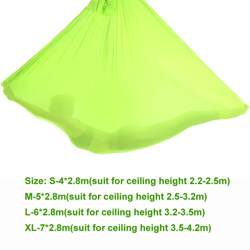 4/5/6/7m Aerial Yoga Hammock Elastic Silk Yoga Flying Swing for Anti-Gravity Body Building Pilates Infoor Outdoor Fitness