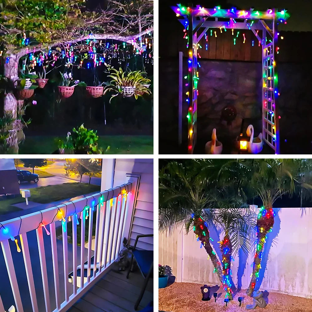 Water droplets Solar String Lights 5/7M Waterproof Outdoor Decoration garland Fariy Lights Christmas Wedding party Garden