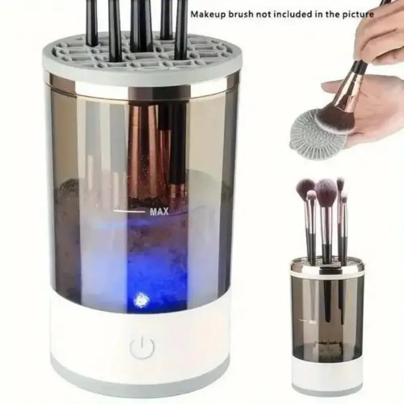 Portable Electric Makeup Brush Cleaning Machine Automatic Rotator with USB Charging Quick Drying Cosmetic Brush Cleaning Tool