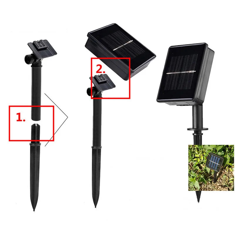 4/6M LED Droplet Bulb Lights Outdoor Waterproof Garden Light Garland Wedding Party Lawn Christmas Decoration Solar Power Lamp