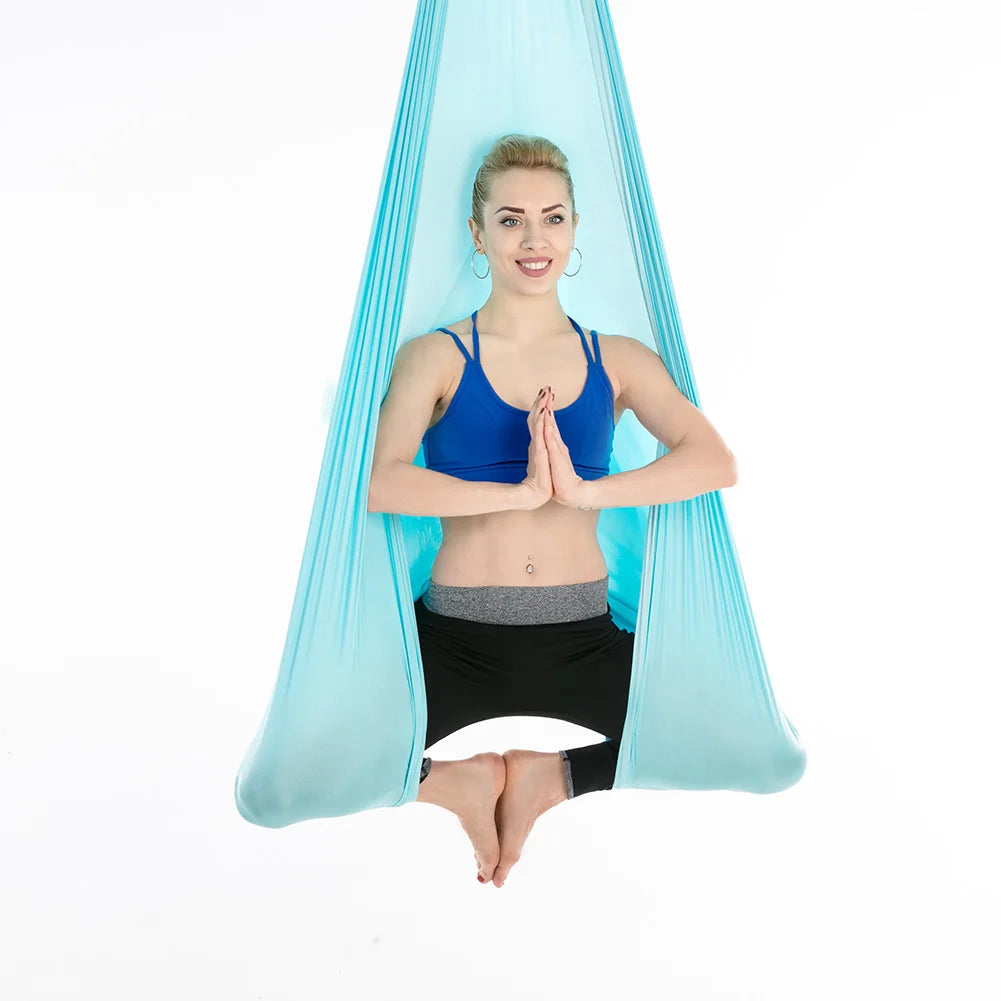 4M x 2.8M Aerial Yoga Hammock Low Stretch Yoga Swing for Improved Yoga Inversions Flexibility Core Strength Body Building