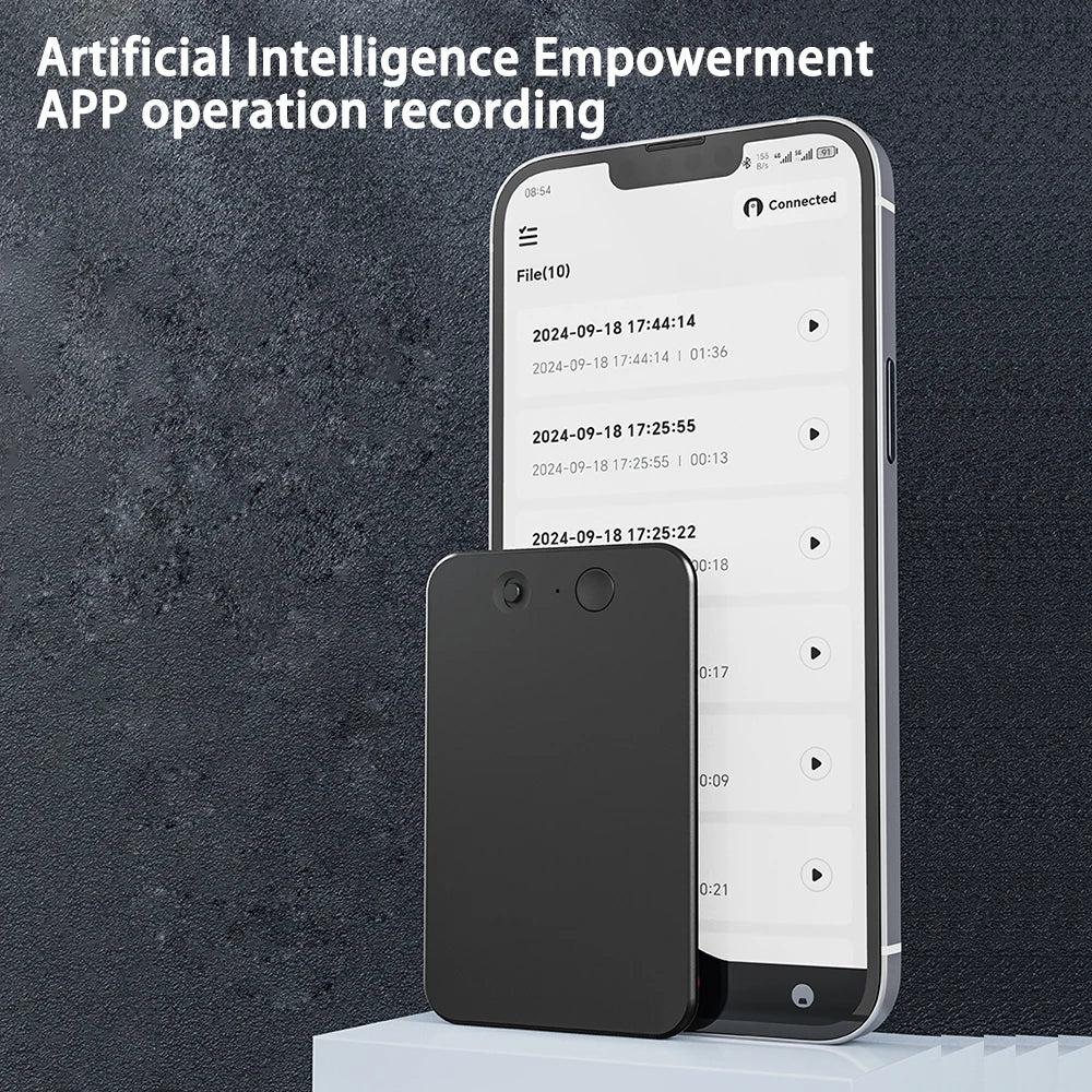 AI ChatGPT-4 Intelligent Voice Recorder Audio App Phone Call Record Transcribe Summarize Language Translation Device Dictaphone