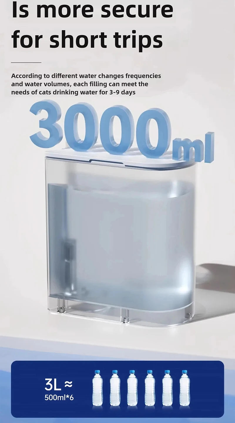 Dispenser cat water fountain Moving water unplugged Automatic water feeder pet dog drinker pet feeder cat fountain