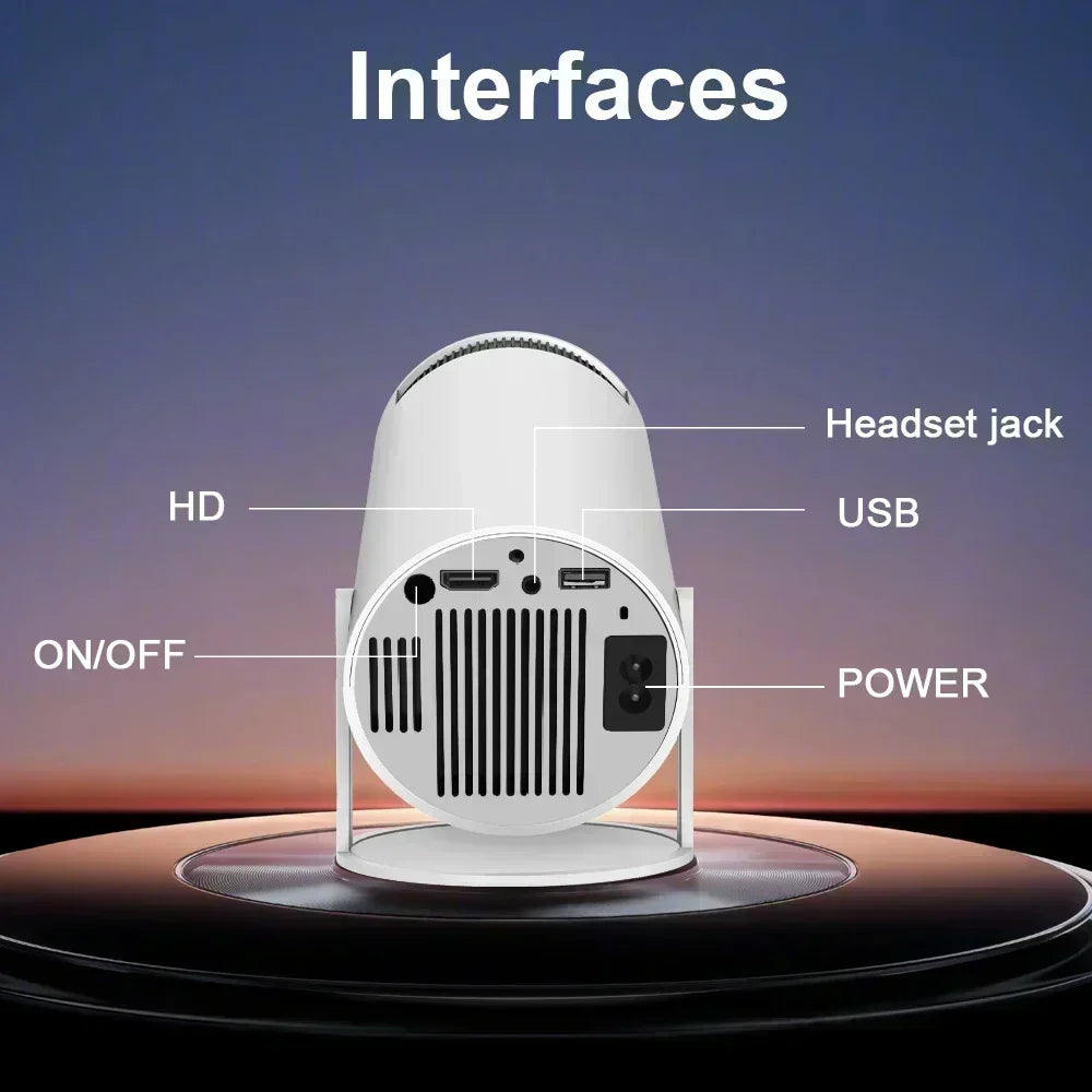 New 2025 4K Android 11 Dual Wifi6 200 ANSI Allwinner H713 BT5.0 1080P 1280*720P Home Cinema Outdoor portable Projetor