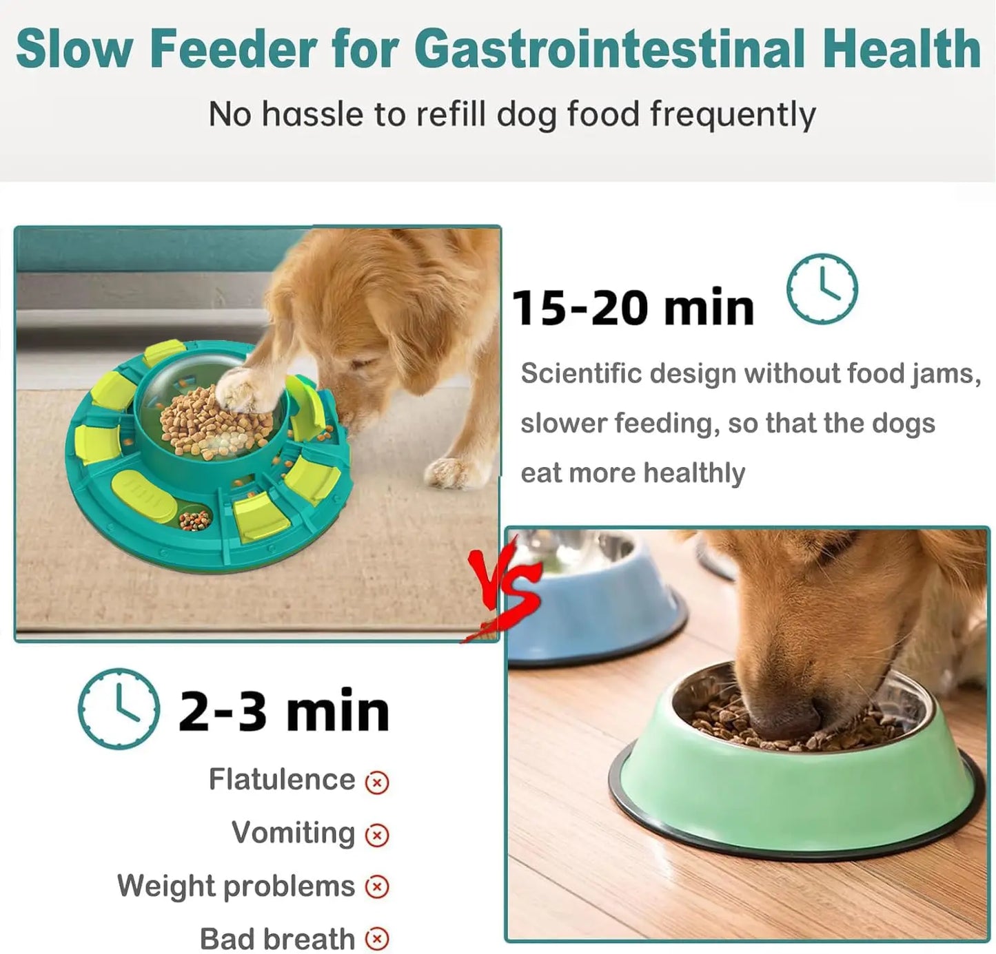 Interactive Dog Food Puzzle Toy & Slow Feeding 3 in 1 Dog Nail Scratch Board for Small Medium, and Large Dogs Brain Stimulation
