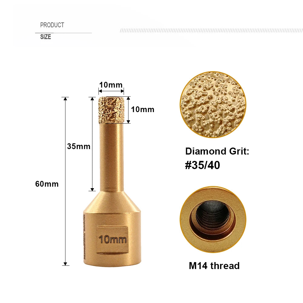 SHDIATOOL 1/2/5pcs Diamond Drill Bits Core Bits 6/8/10/12/14/16mm Porcelain Ceramic Granite Marble Hole Saw M14 Angle Grinder