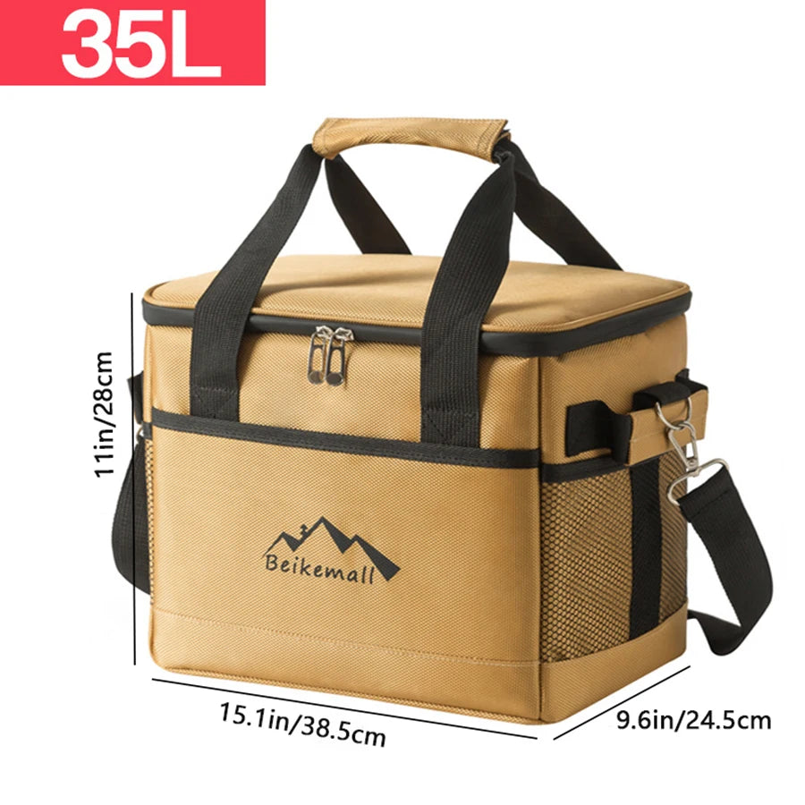 Outdoor Camping Picnic Aluminum Foil Insulated Box Handheld Cooler Fresh Box Crossbody Bento Lunch Bag Home Large Capacity