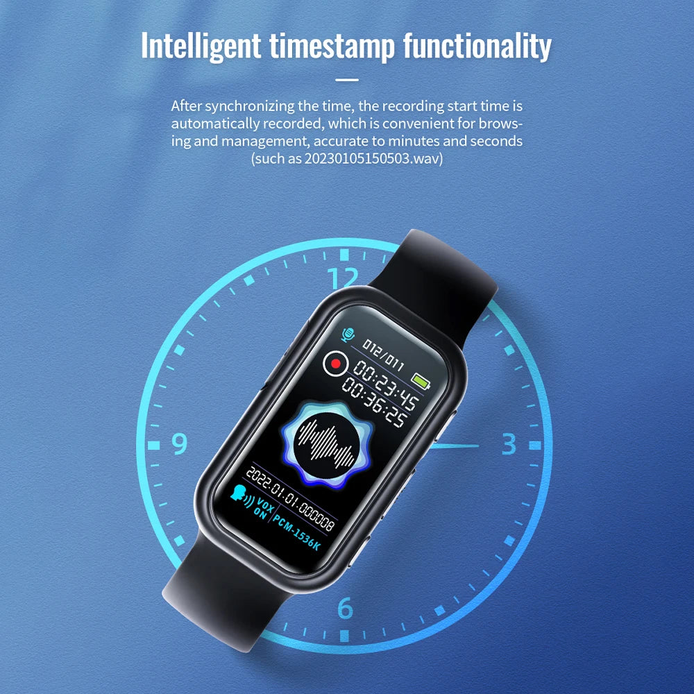 S16 Digital Voice Recorder 8G 16G 32G 64G Wrist Watch Audio Dictaphone Voice Activated Noise Reduction Recording WAV MP3 Player
