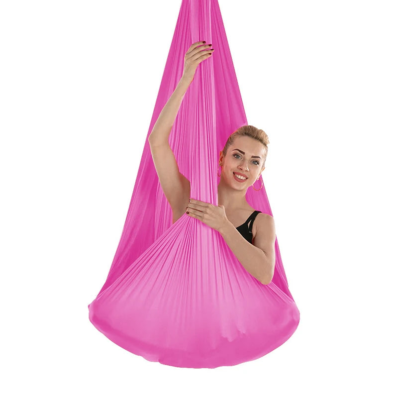 4/5/6/7m Aerial Yoga Hammock Elastic Silk Yoga Flying Swing for Anti-Gravity Body Building Pilates Infoor Outdoor Fitness