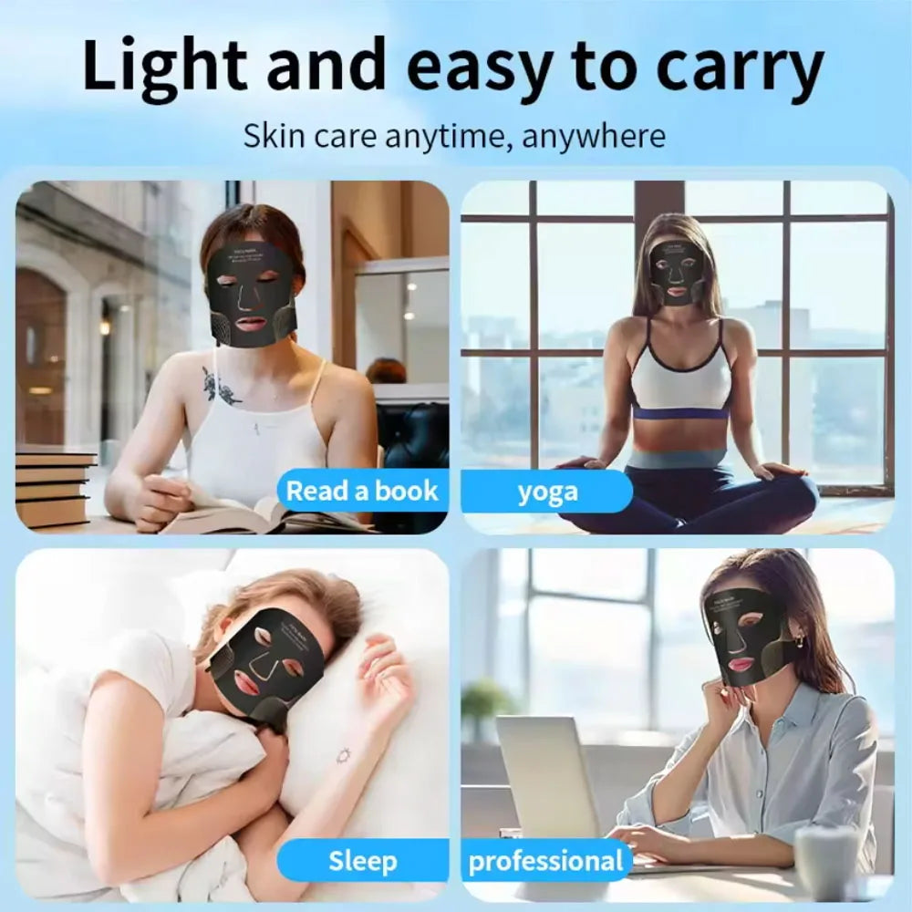 7 Color Photon Silicone Face LED Mask with Neck Whitening Skin Acne Blemish Firming Skin Deep Repair Remove Wrinkles Beauty Mask