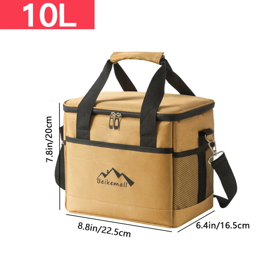 Outdoor Camping Picnic Aluminum Foil Insulated Box Handheld Cooler Fresh Box Crossbody Bento Lunch Bag Home Large Capacity