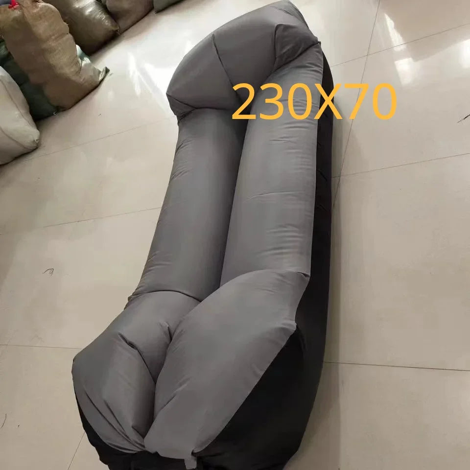 Lazy inflatable sofa Portable folded Fabric air storage sofa cushion outdoor picnic inflatable sofa mat inflatable garden bed