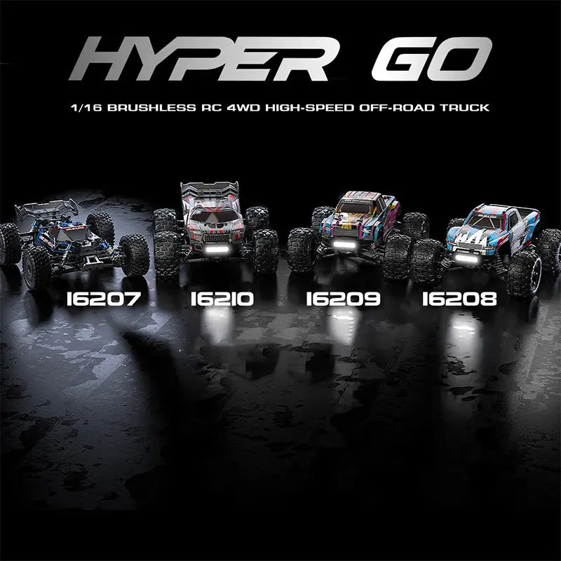 Hyper Go MJX 16207 16208 16209 16210 1/16 4WD RC Car 70KM/H Brushless RC Racing Car Remote Control Cars Off-Road Truck Toys