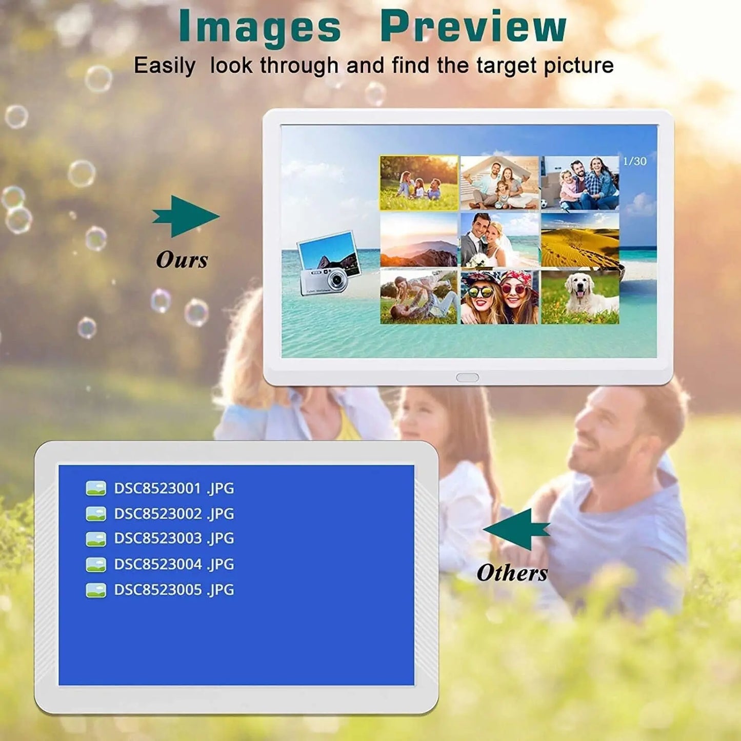 10"Digital Picture Photo Frame IPS Full-View Screen Photo Album 1280*800 Clock Calendar Video Player good gift