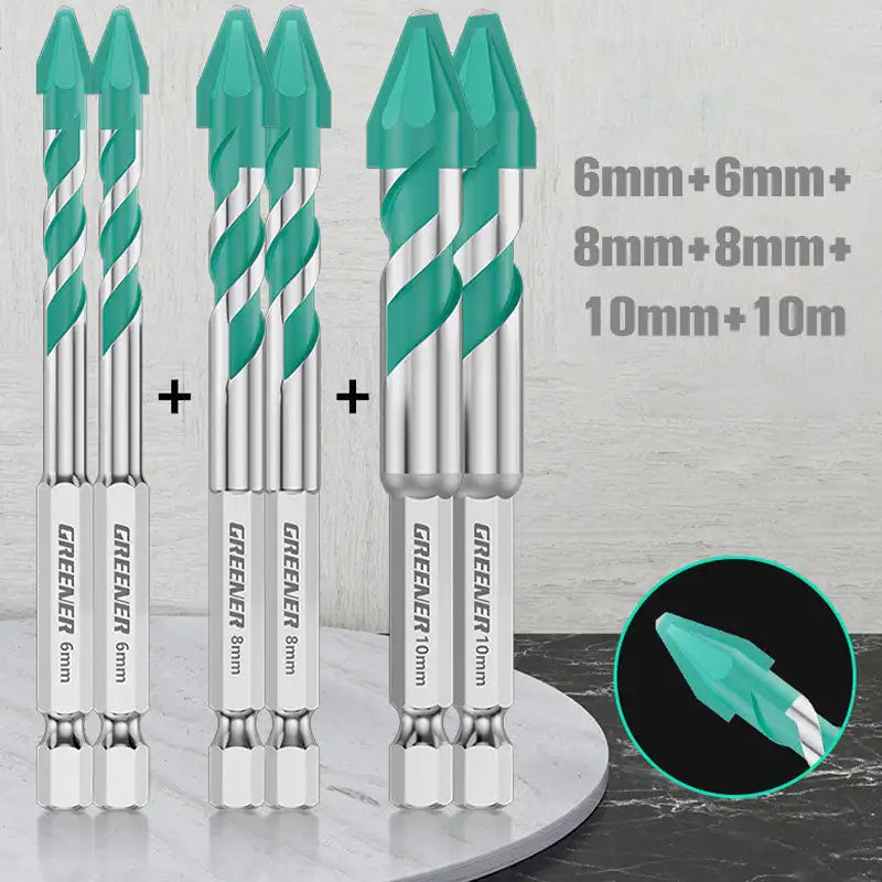 Eccentric Twist Drill Bit 5/6 Pcs High-Strength Drill Bits Sets 6mm/8mm/10mm/12mm Metal Twist Drill Bits for Glass/Tile/Wood