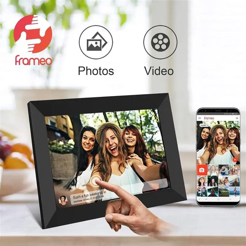 New Frameo Digital Picture Frame 10.1 Inch 32GB/64GB Smart WiFi digital photo frame with 1280x800 IPS HD Touch Screen Wall