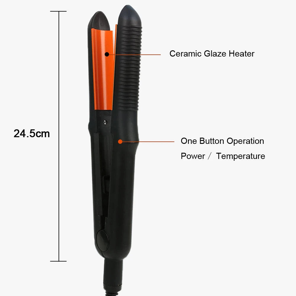 Curved Plate Hair Cruling Irons Ceramic Hair Curler Straightener PTC Heater Crescent Panel Flat Iron Fast Heat Straight Styler