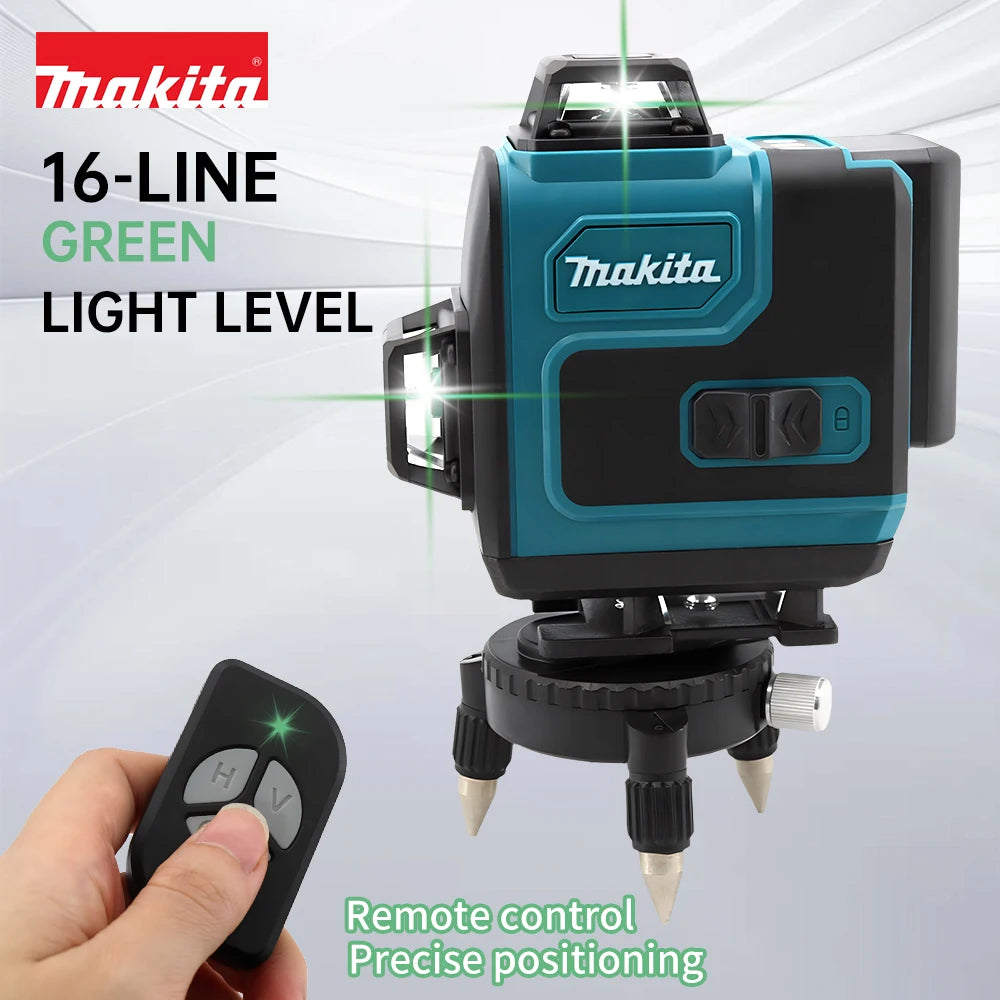 Makita High-Precision 16-Line 360 Horizontal Vertical Cross Level Green Light Laser High-Precision Wall-Mounted Portable Tool