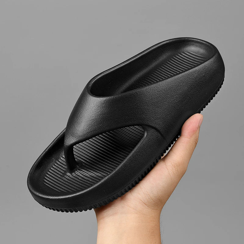 Mens Platform Flip Flops Summer Soft Sole EVA Slippers for Women Outdoor Casual Beach Shoes Home Non-slip Bathroom Couple Shoes