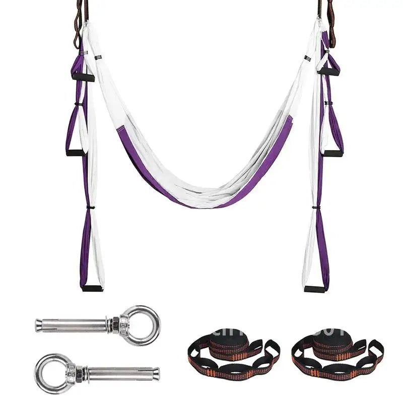 Yoga Swing Set for Home Outdoor Body Shaping Pilates Exercises Aerial Yoga Hammock Hanging Belt Inversion Trapeze