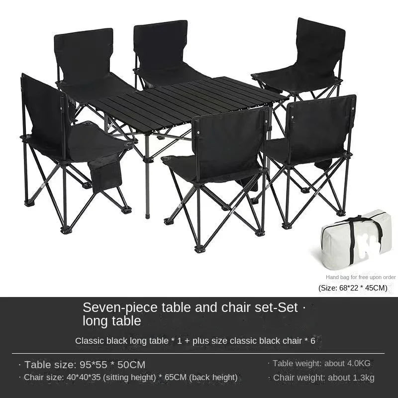 Outdoor Tables With Chairs Aluminum Alloy Portable Folding Cable Light Leisure Egg Roll Table Camping Picnic Vehicle Car Mobile